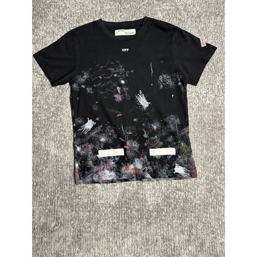 Off-White Galaxy Brushed Arrow Seeing Things Paint T-Shirt Black Men's M Virgil